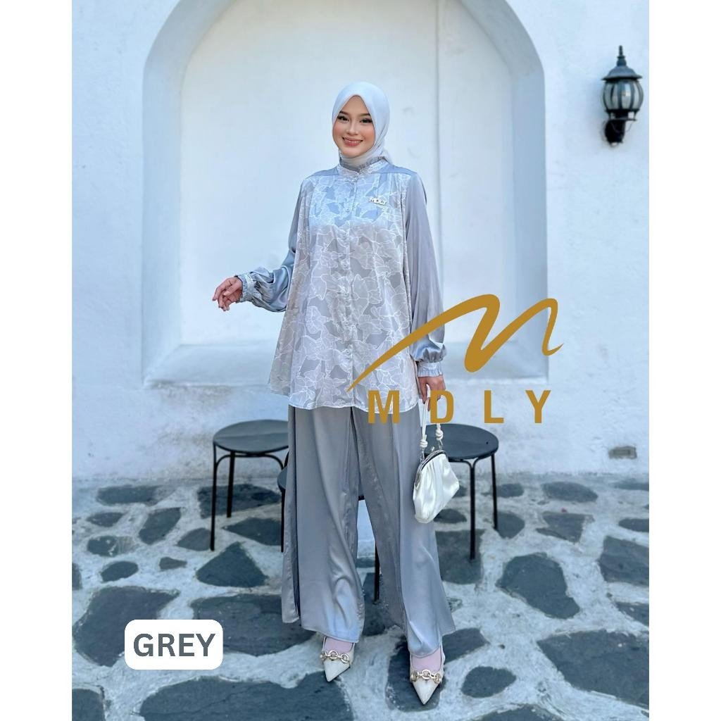 MDLY Terbaru Baju setelan wanita muslim Vinieca Set by MDLY Grey