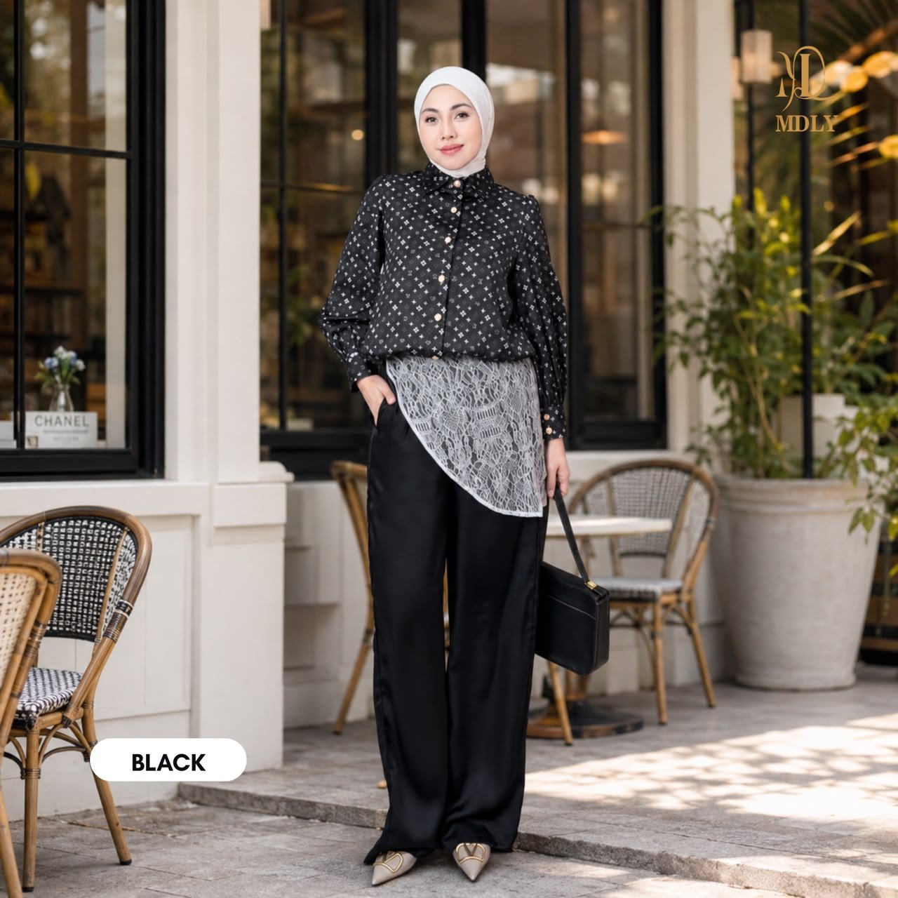 STARRY MONOGRAM SHIRT BLACK
