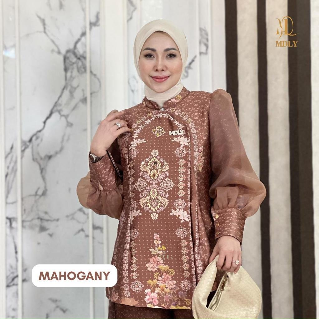 MDLY Terbaru Edisi Hari Raya Lebaran - Janggan Ruya Set - Setelan wanita muslim  Elegan Modis Mahogany