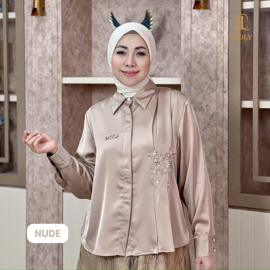 MDLY Terbaru Belle Lux Set & Khawla  Set Setelan Wanita Terbaru One Set Premium Bahan Silk  Premium  Setelan Rok Elegan Setelan Cewek Hijab Frendly nude