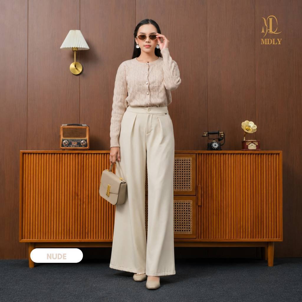 MDLY Terbaru Jia Pants Celana Panjang Wanita bahan Kain Premium Casual Elegan Nude