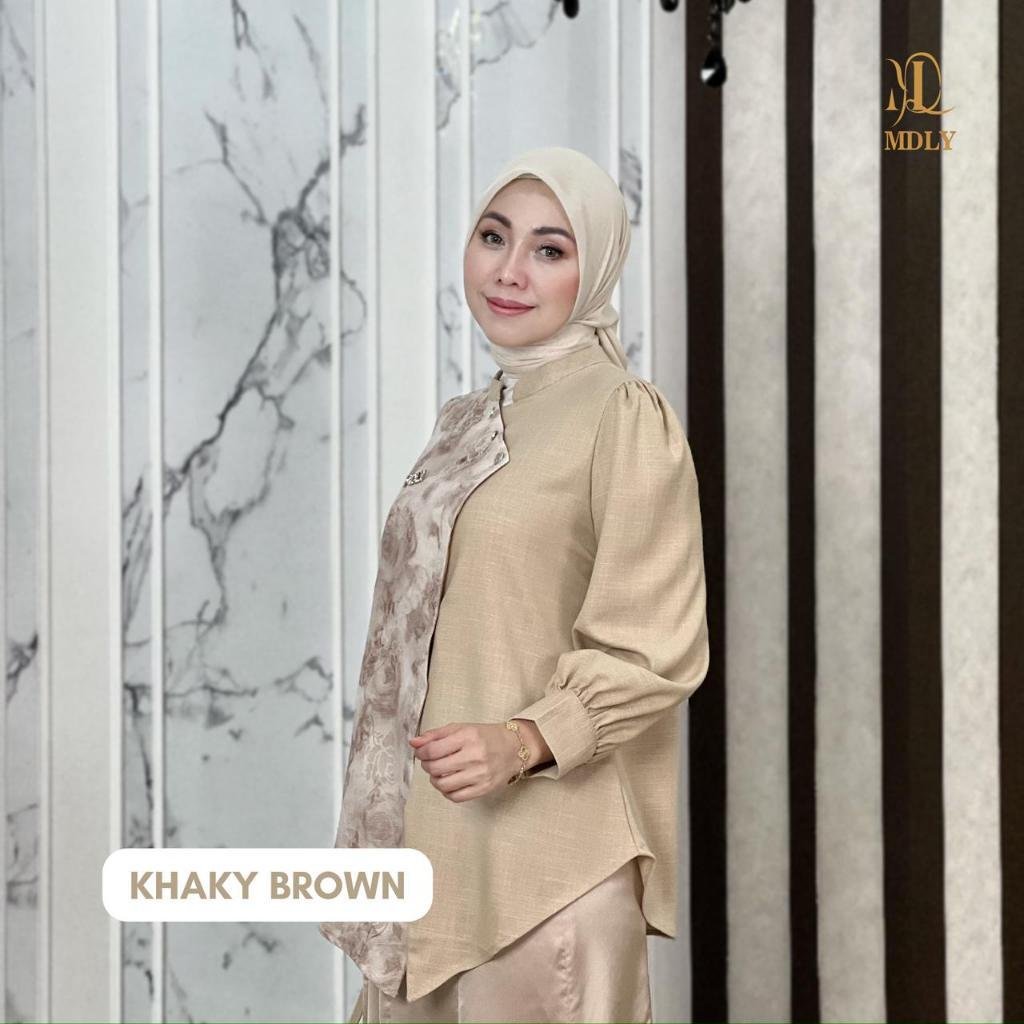 Fleur Vest & Adera Vest By MDLY - Kemeja Kerja Vest Murah Terbaru Bahan Semiwoll with Floral 3D Polos Vest Casual Terbaru Ori Khaky