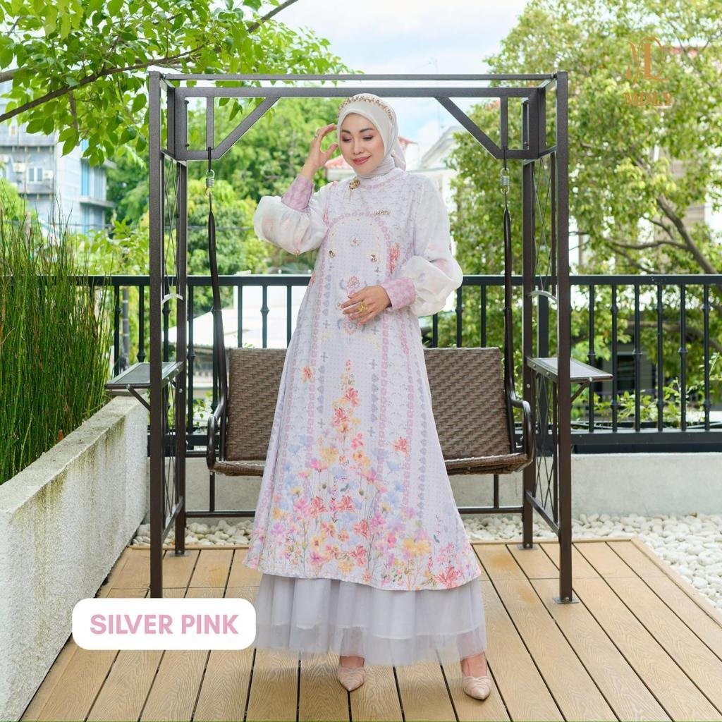 Ruya Dress By MDLY - MDLY Terbaru Baju Lebaran Raya Collection 2026 Sarimbit Series Ori MDLY Creme Blue Dress