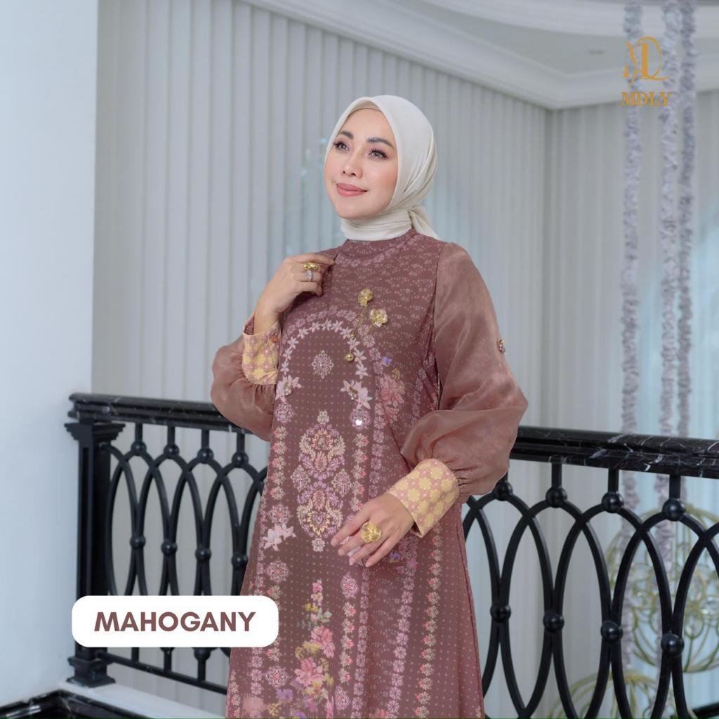 Ruya Dress By MDLY - MDLY Terbaru Baju Lebaran Raya Collection 2026 Sarimbit Series Ori MDLY Mahogany Dress