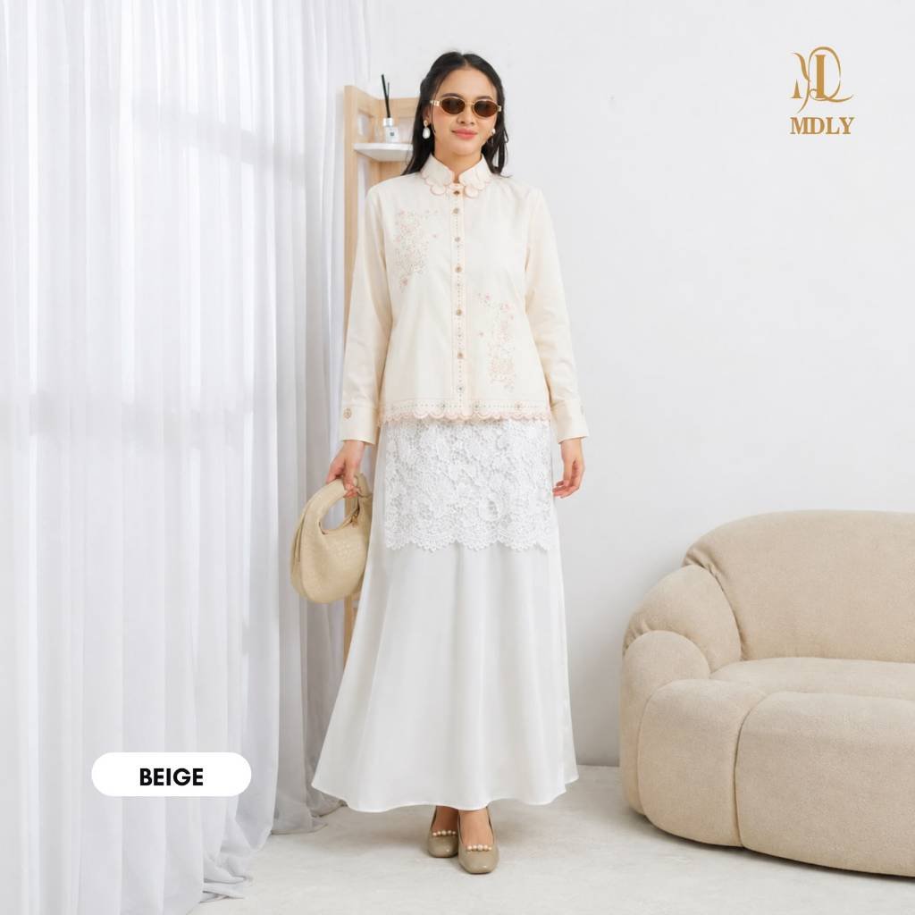 MDLY Original Terbaru Atasan Wanita Khawla Shirt & Elora shirt by Mdly Elora Beige