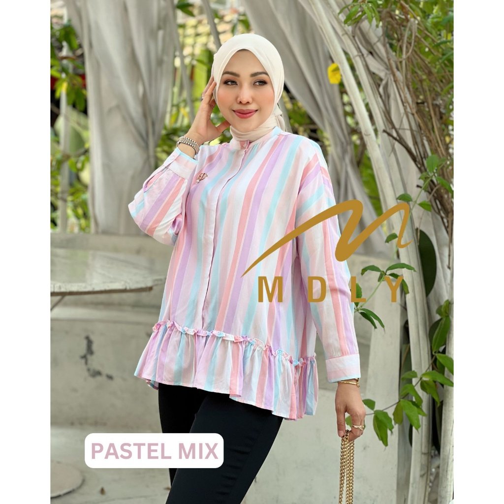 MDLY Original Terbaru Atasan Wanita Khawla Shirt & Elora shirt by Mdly Pastel mix