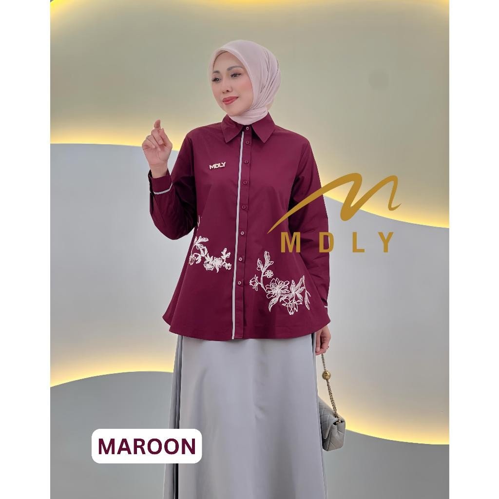 Pamela Skirt Set & Meisya Set By MDLY - One Set Wanita Setelan Wanita Murah Terbaru Bahan Katun Premium Polos Setcel Wanita Setelan Rok Wanita Elegan Hijab Friendly mdly Terbaru Ori Maroon ash grey