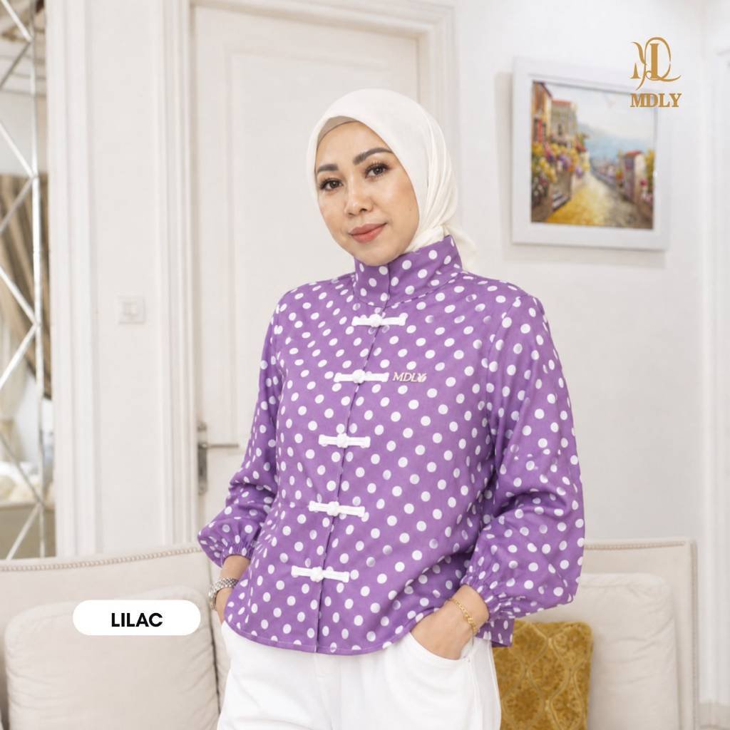 MDLY Terbaru Jade shirt Atasan Wanita Kemeja Kerja Bahan Premium Terbaru  Shirt Casual Lengan Panjang Lilac