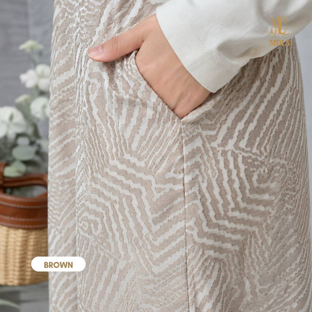 MDLY Terbaru Vaya Pants  Celana Panjang Wanita Bahan Kain Modis Brown