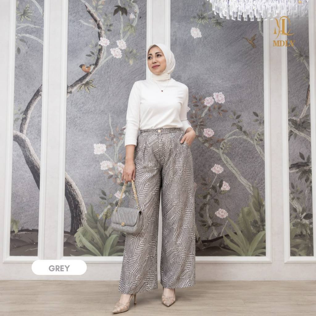 MDLY Terbaru Vaya Pants  Celana Panjang Wanita Bahan Kain Modis Grey