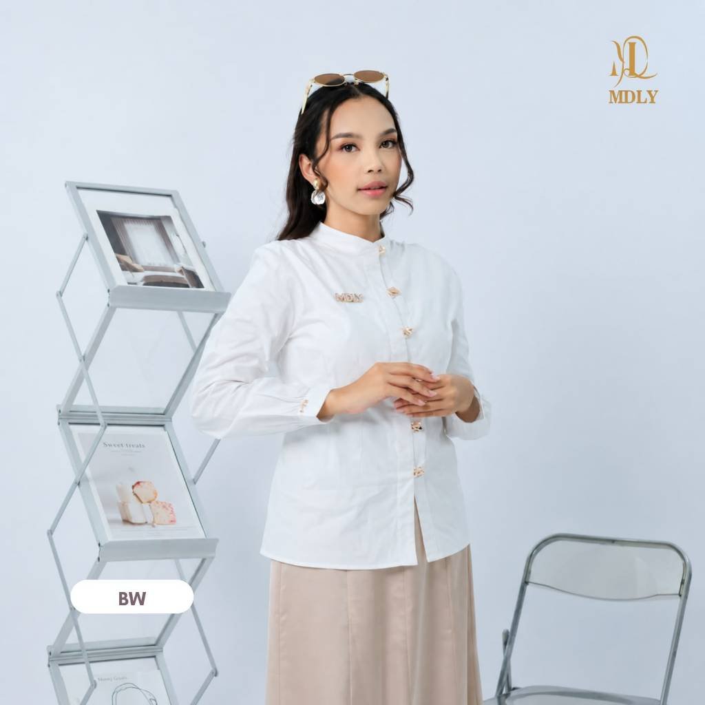 MDLY Terbaru  Kimmy Shirt , Lyra Shirt , Willona Shirt Atasan Wanita Kemeja Kerja Wanita Bahan Premium Lengan Panjang Lyra Bw