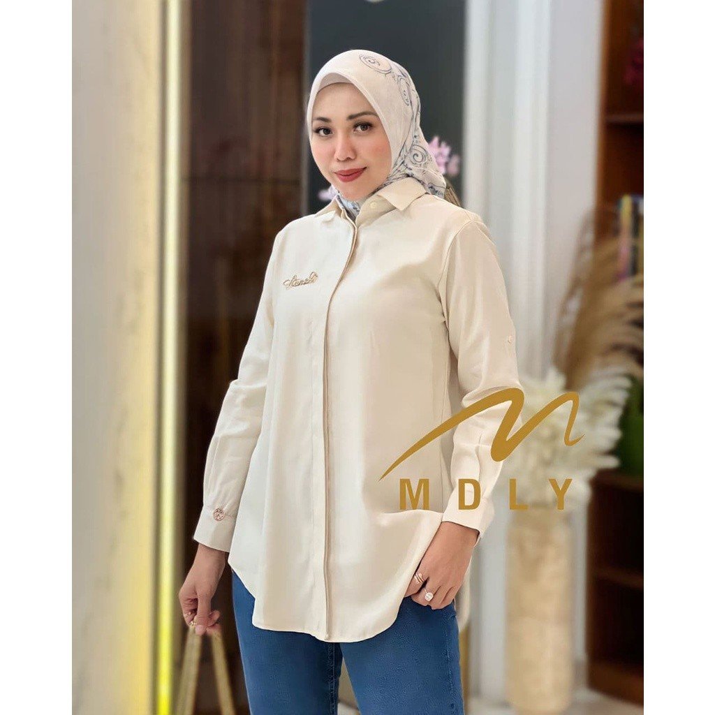 MDLY Terbaru  Kimmy Shirt , Lyra Shirt , Willona Shirt Atasan Wanita Kemeja Kerja Wanita Bahan Premium Lengan Panjang Creeme