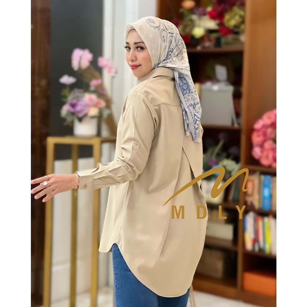 MDLY Terbaru  Kimmy Shirt , Lyra Shirt , Willona Shirt Atasan Wanita Kemeja Kerja Wanita Bahan Premium Lengan Panjang Nude